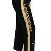 Dolce & Gabbana Elegant Black Military Embellished Pants