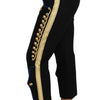 Dolce & Gabbana Elegant Black Military Embellished Pants