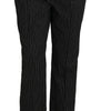 Dolce & Gabbana Elegant Black Pinstripe Dress Pants