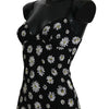 Dolce & Gabbana Elegant Black Daisy Floral Lace Chemise Dress