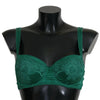 Dolce & Gabbana Enchanting Green Floral Lace Silk Bra